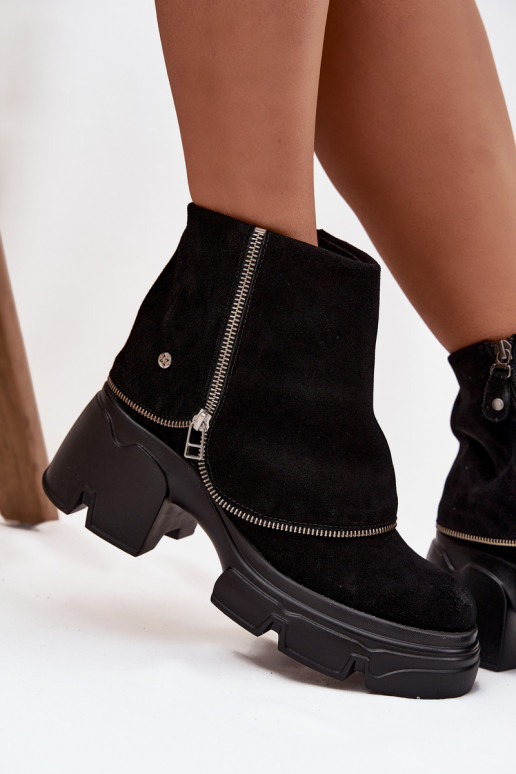 Dřeváky  Z Wywiniętą Cholewką  07145-01 Černé