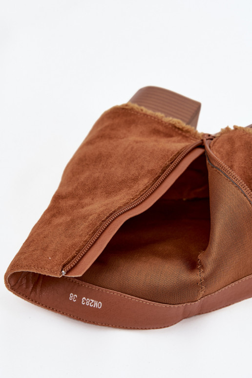 Dámské podpatky Z Wywiniętą Cholewką hnědáIdalia