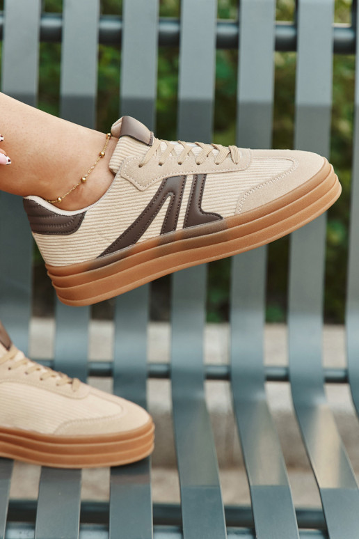 Manšestrové boty Tenisky  s platformou béžové Corynelle