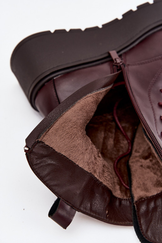 Dřeváky  s ornamenty zateplené vínová Ulrika