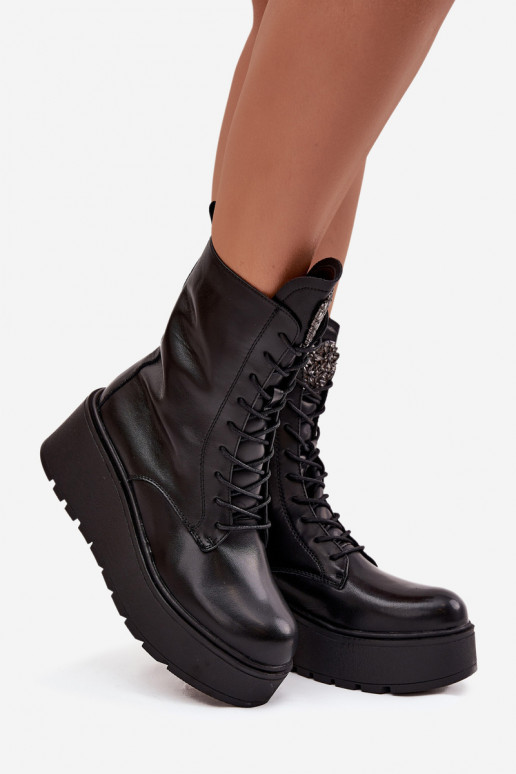 Dřeváky  s ornamenty zateplené Černé Ulrika