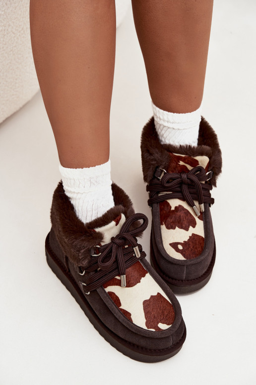 Sněhule  Z Naturalnego Zamszu Łaty D.Franklin DFSH375008 Czekoladowe