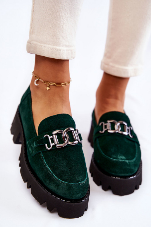 ze semiše boty s ornamenty Laura Messi 2489 zelené