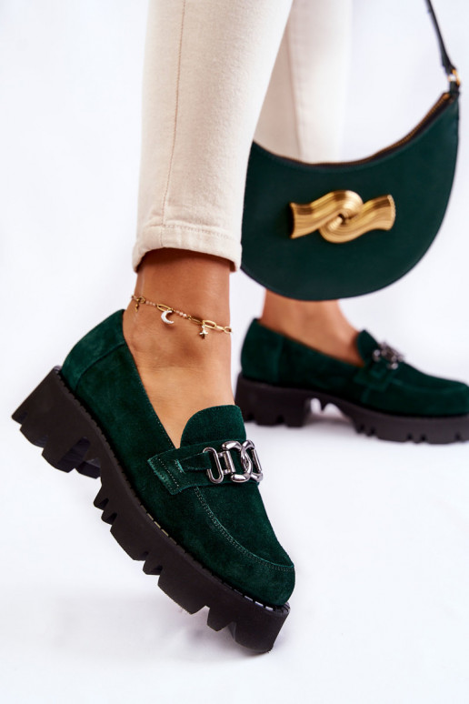 ze semiše boty s ornamenty Laura Messi 2489 zelené