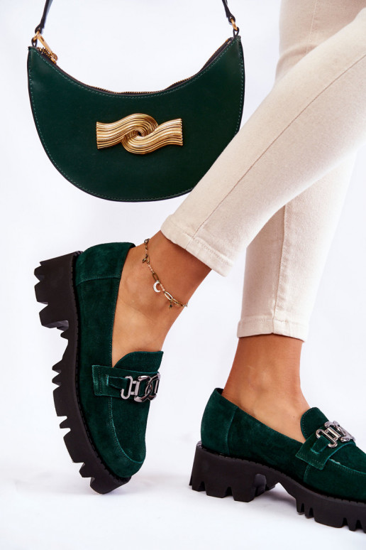 ze semiše boty s ornamenty Laura Messi 2489 zelené