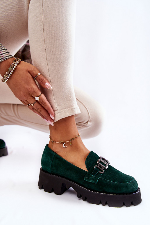 ze semiše boty s ornamenty Laura Messi 2489 zelené