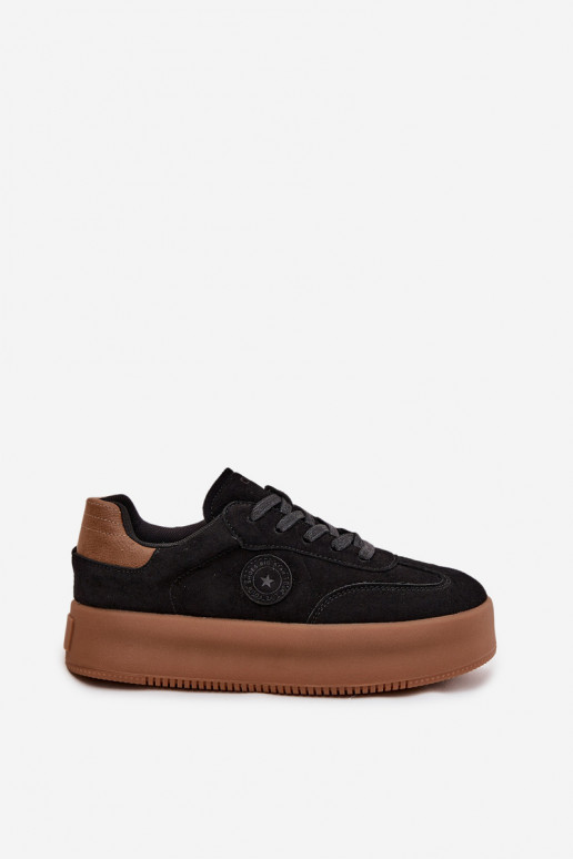Tenisky  s platformou Big Star SS274761 Černé Tenisky  s platformou Big Star SS274761 Černé
