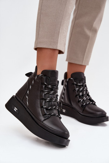 Dřeváky  s platformou zateplené Artiker 55C0809 Černé