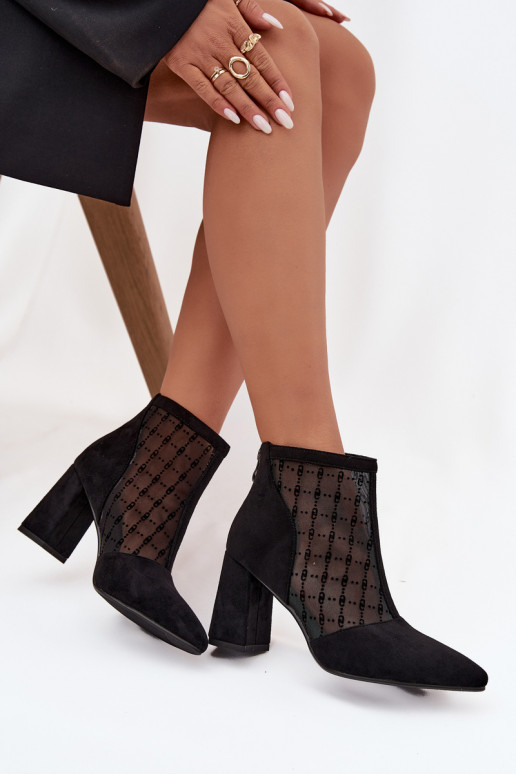 Dámské podpatky se síťovinou D&A LZ52-944 Černé