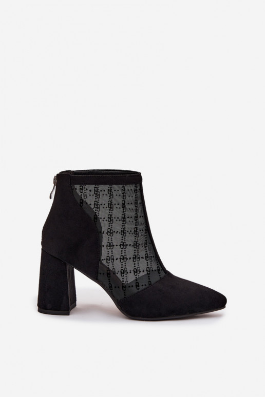 Dámské podpatky se síťovinou D&A LZ52-944 Černé