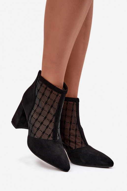 Dámské podpatky se síťovinou D&A LZ52-944 Černé