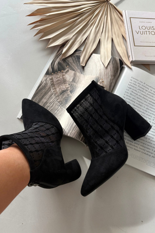 Dámské podpatky se síťovinou D&A LZ52-944 Černé