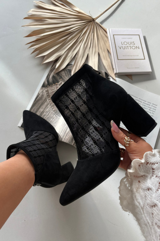 Dámské podpatky se síťovinou D&A LZ52-944 Černé