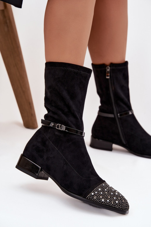 Dámské podpatky na nízkém podpatku  I em D&A MR52-165 Černé