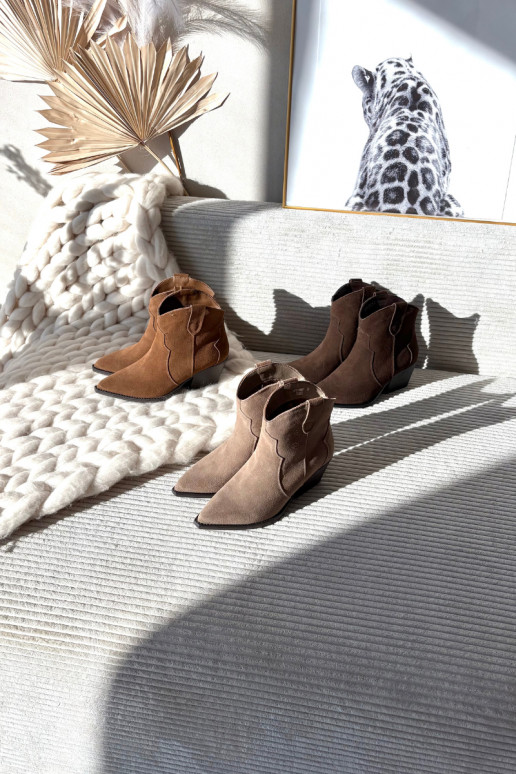 Slip-on vzor Boty v kovbojském stylu  Z Naturalnego Zamszu Czekoladowe Beretta Slip-on vzor Boty v kovbojském stylu  Z Naturalnego Zamszu Czekoladowe Beretta