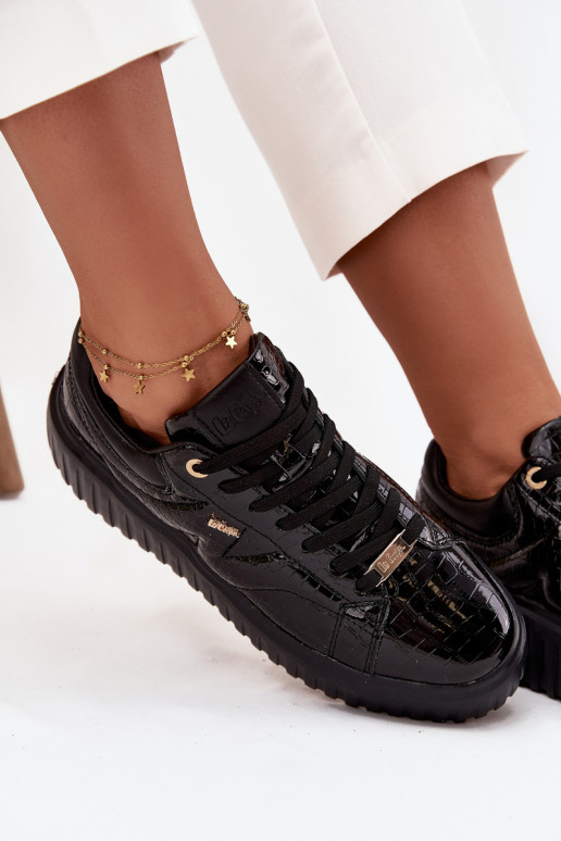 s efektem laku Tenisky  s platformou Lee Cooper LCJ-25-09-3870 Černé