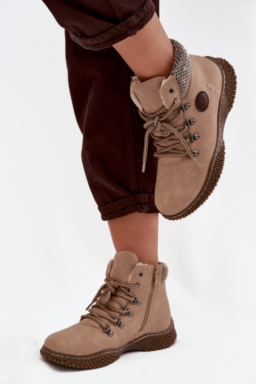 zateplené Dřeváky boty  béžové Zenaya