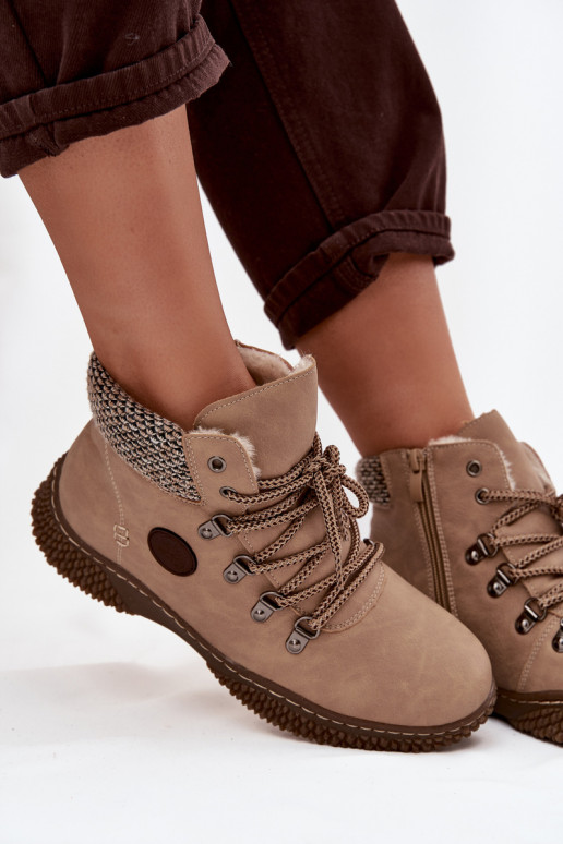 zateplené Dřeváky boty  béžové Zenaya