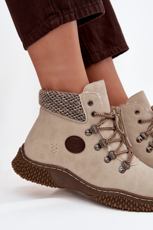 zateplené Dřeváky boty  slonová kost Zenaya