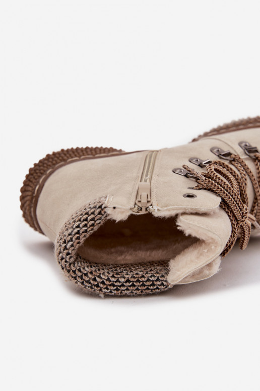 zateplené Dřeváky boty  slonová kost Zenaya