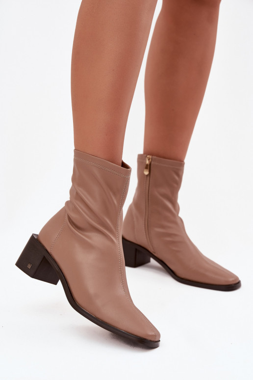  Dřeváky s podpatky Vinceza 23-10791 béžové