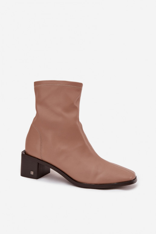  Dřeváky s podpatky Vinceza 23-10791 béžové