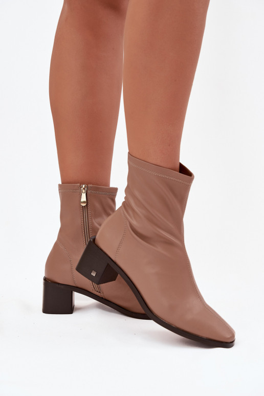  Dřeváky s podpatky Vinceza 23-10791 béžové