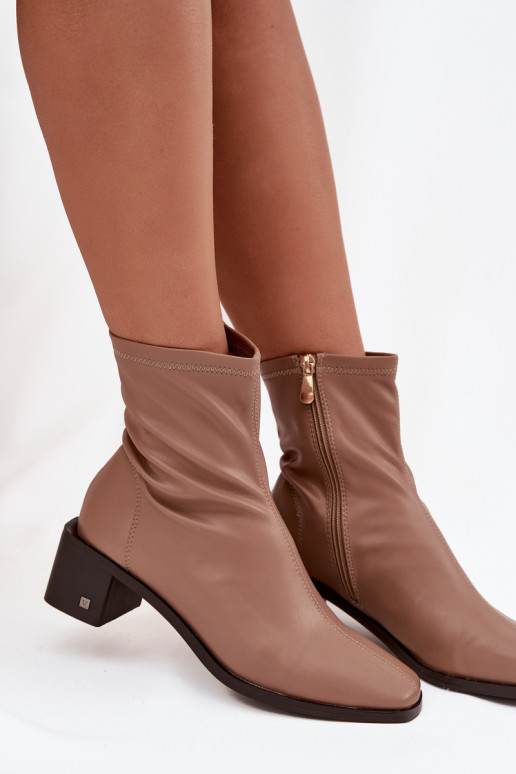  Dřeváky s podpatky Vinceza 23-10791 béžové