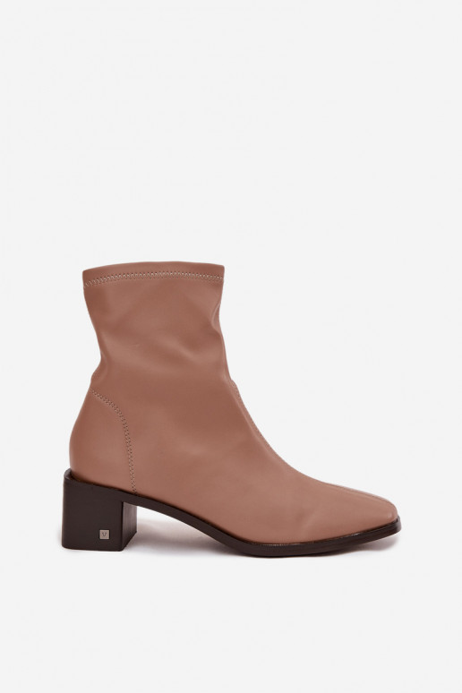  Dřeváky s podpatky Vinceza 23-10791 béžové