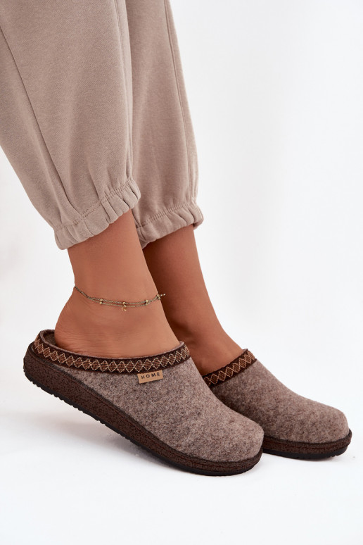 Pantofle  Z Haftem Inblu NL000009 béžové