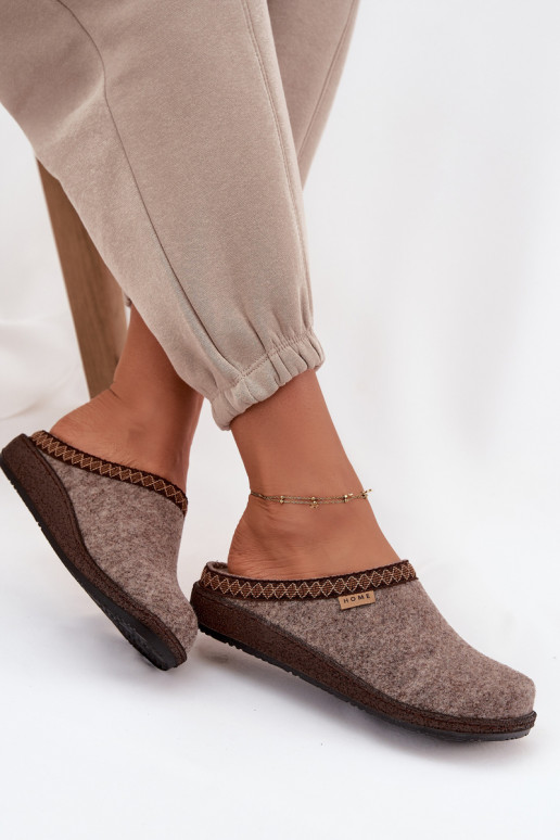 Pantofle  Z Haftem Inblu NL000009 béžové