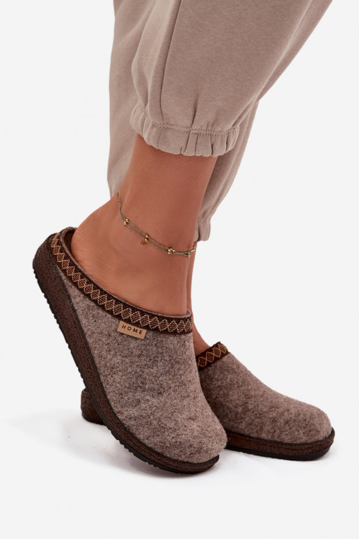 Pantofle  Z Haftem Inblu NL000009 béžové