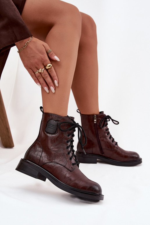 Dřeváky Dámské boty   Detalem  K7180-01 hnědá