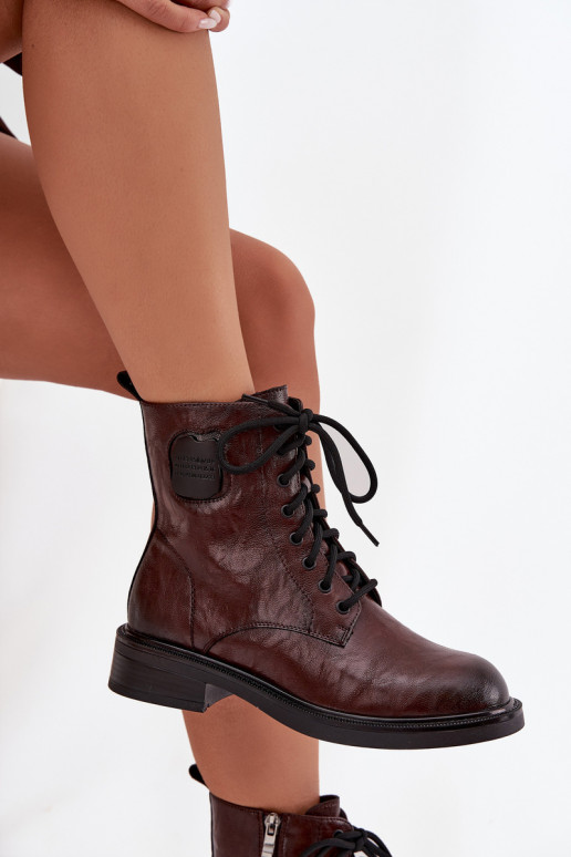 Dřeváky Dámské boty   Detalem  K7180-01 hnědá