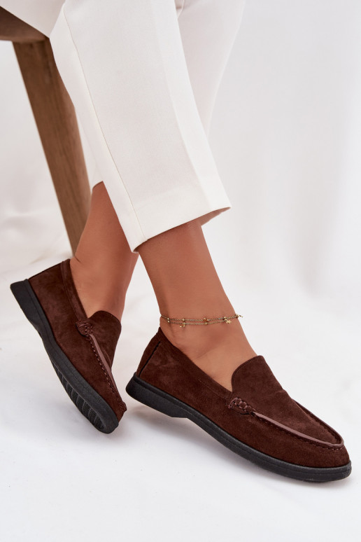 Dámské mokasíny Z z eko semišeu Czekoladowe Tynara