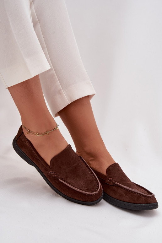 Dámské mokasíny Z z eko semišeu Czekoladowe Tynara