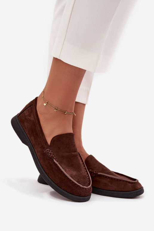 Dámské mokasíny Z z eko semišeu Czekoladowe Tynara