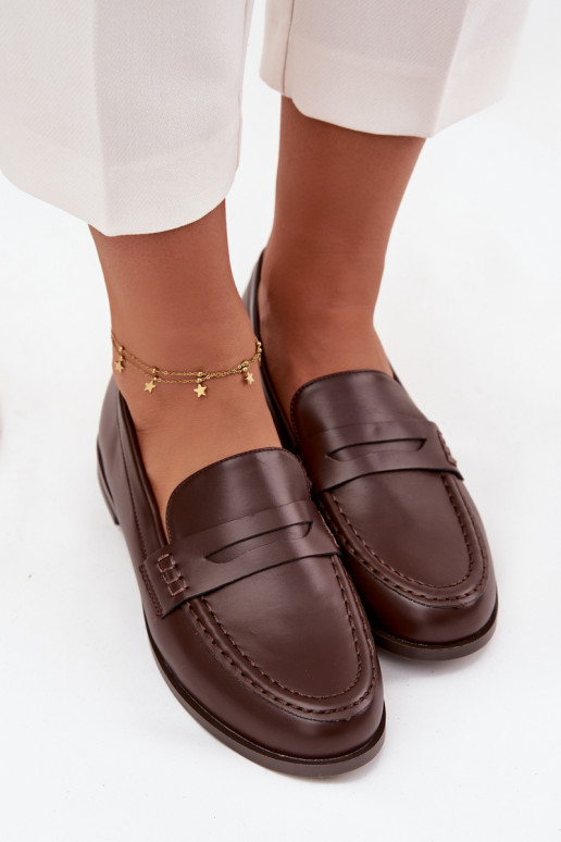 mokasíny mokasíny  z ekologické kůže Czekoladowe Bessina