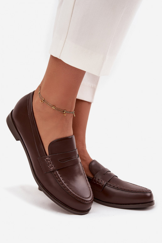 mokasíny mokasíny  z ekologické kůže Czekoladowe Bessina