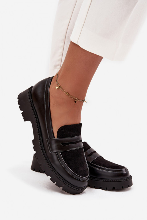 Dámské mokasíny z ekologické kůže Černé Cailen