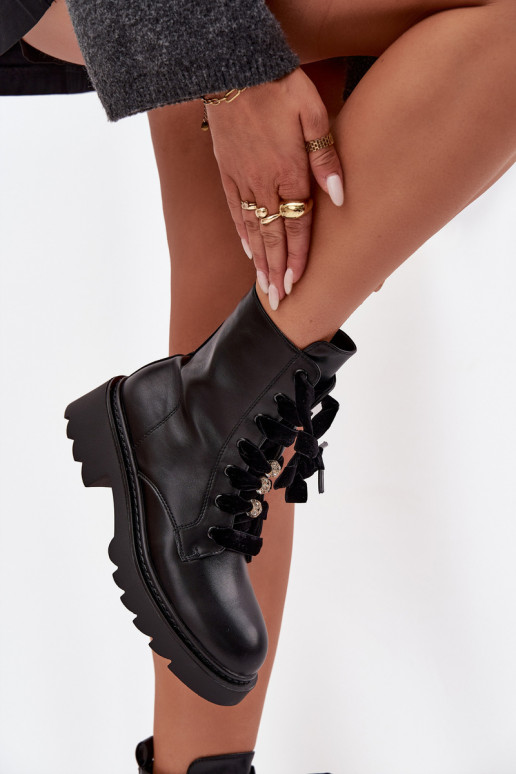 zateplené Dámské podpatky  m Černé Elindra