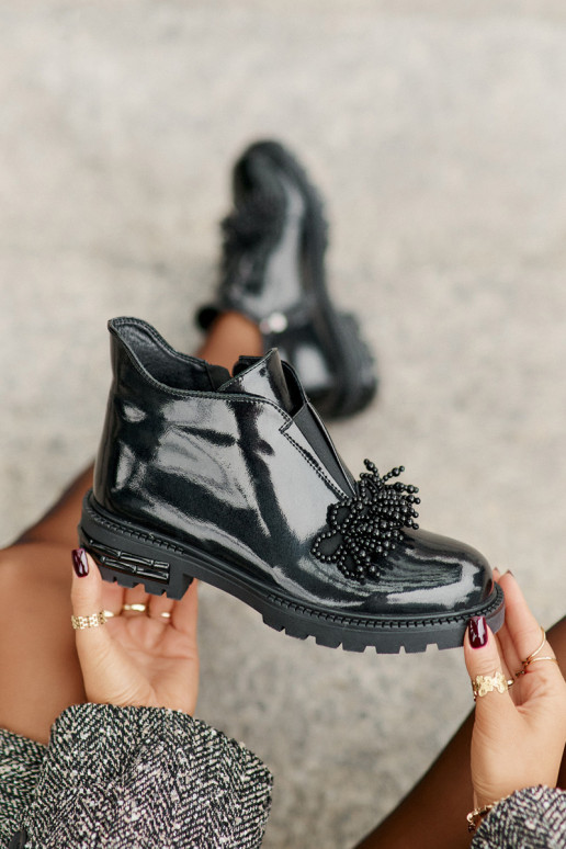  s efektem laku Dřeváky s ornamenty zateplené D&A LZ42-036 Černé