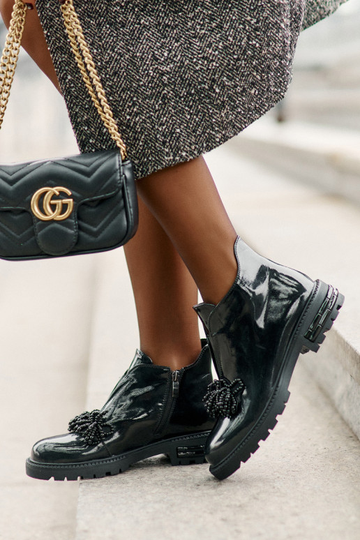  s efektem laku Dřeváky s ornamenty zateplené D&A LZ42-036 Černé