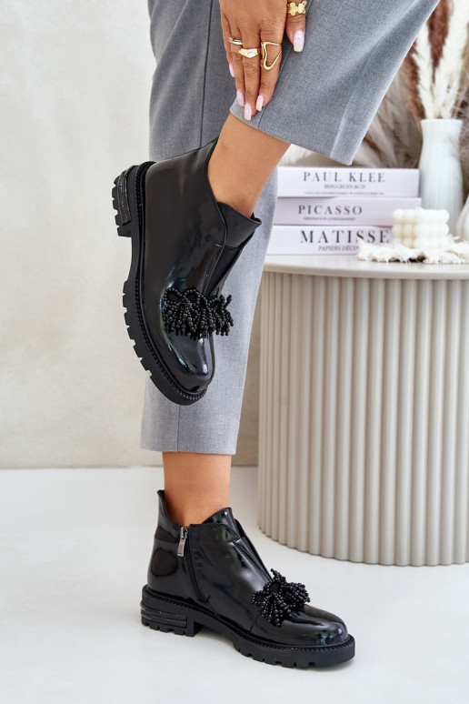  s efektem laku Dřeváky s ornamenty zateplené D&A LZ42-036 Černé