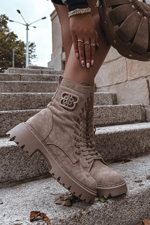 Dřeváky Wokrery    zateplené béžové Kalindra