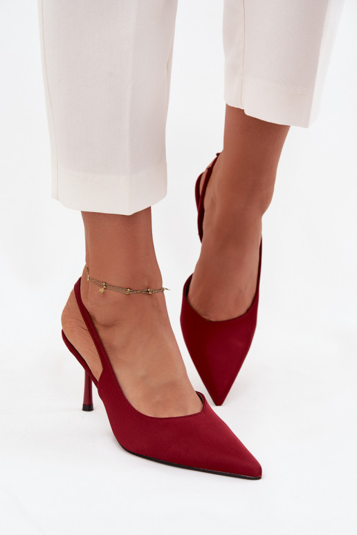 Boty na vysokém podpatku Z Odkrytymi Piętami vínová Lenira