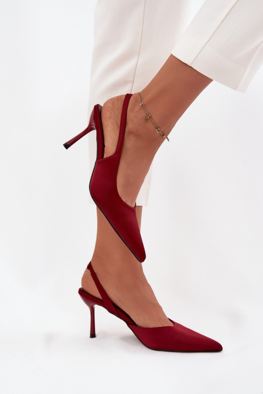 Boty na vysokém podpatku Z Odkrytymi Piętami vínová Lenira