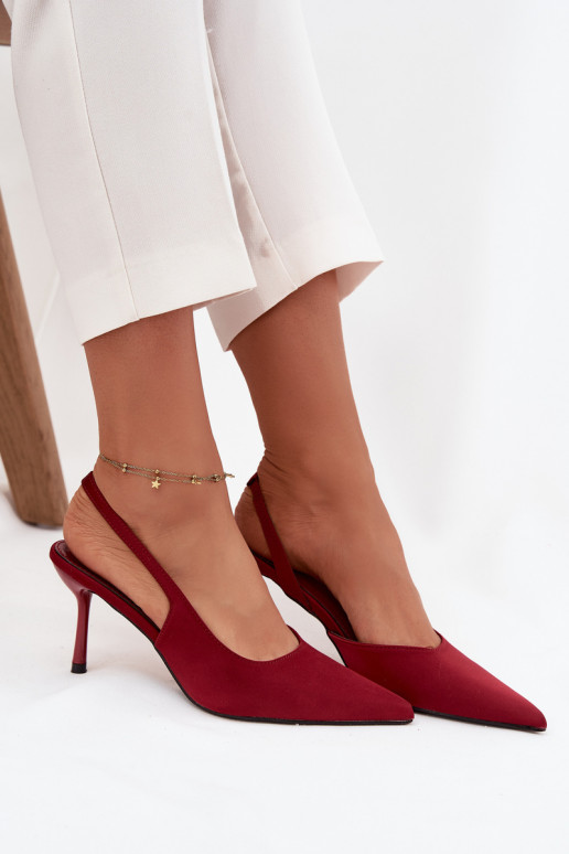 Boty na vysokém podpatku Z Odkrytymi Piętami vínová Lenira