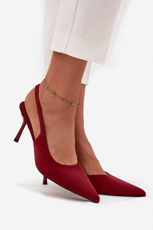 Boty na vysokém podpatku Z Odkrytymi Piętami vínová Lenira