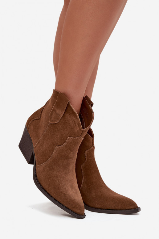 Slip-on vzor Boty v kovbojském stylu  Z Naturalnego Zamszu hnědáBeretta